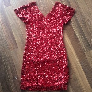 Red Sequin Dress